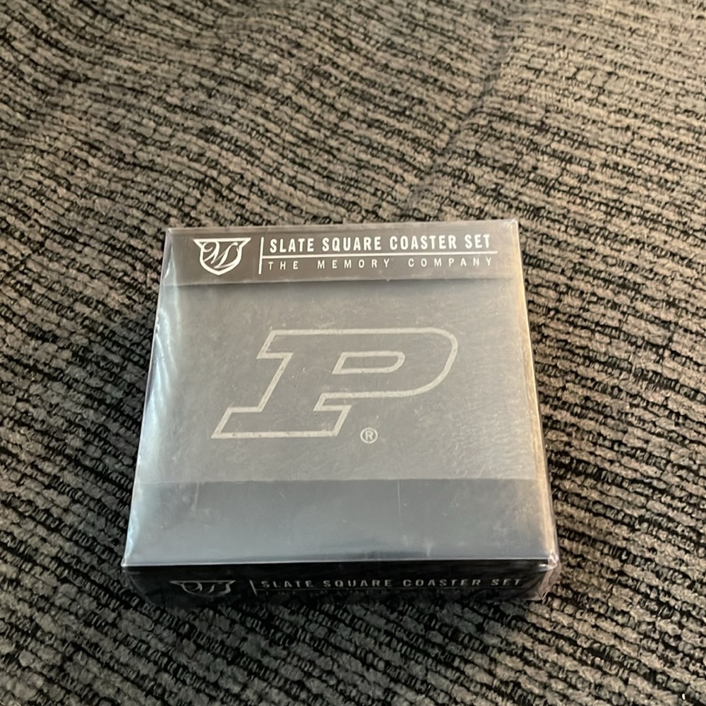 Purdue Slate Square Coaster Set - Picture 2 of 4